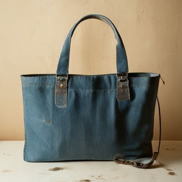 Faded Indigo Denim Tote